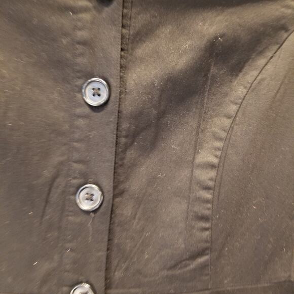 The Limited Black Button Front Skater Dress Collared Long Sleeve Size 0 - Picture 10 of 13